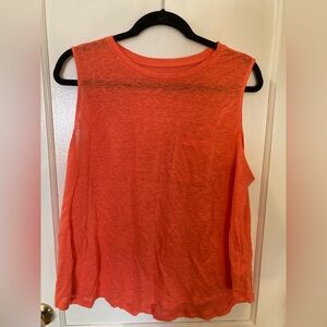 A New Day, Women’s Tank Top, coral/orange, size XL, 100% linen